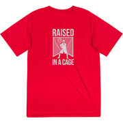 Guys Lacrosse Short Sleeve Performance Tee - Raised In a Cage