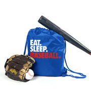 Baseball Drawstring Backpack Eat. Sleep. Baseball.