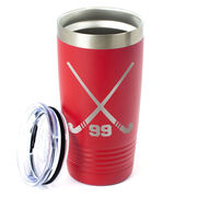 Field Hockey 20 oz. Double Insulated Tumbler - Personalized Crossed Sticks