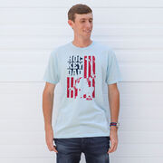 Hockey T-Shirt Short Sleeve - Hockey Dad American Flag