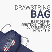 Guys Lacrosse Drawstring Backpack - Patriotic Stick