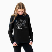 Hockey Long Sleeve Performance Tee - Hockey Goalie Sketch