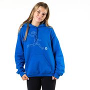 Soccer Hooded Sweatshirt - Soccer Girl Player Sketch