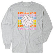 Volleyball Tshirt Long Sleeve - Bump, Set, Spike