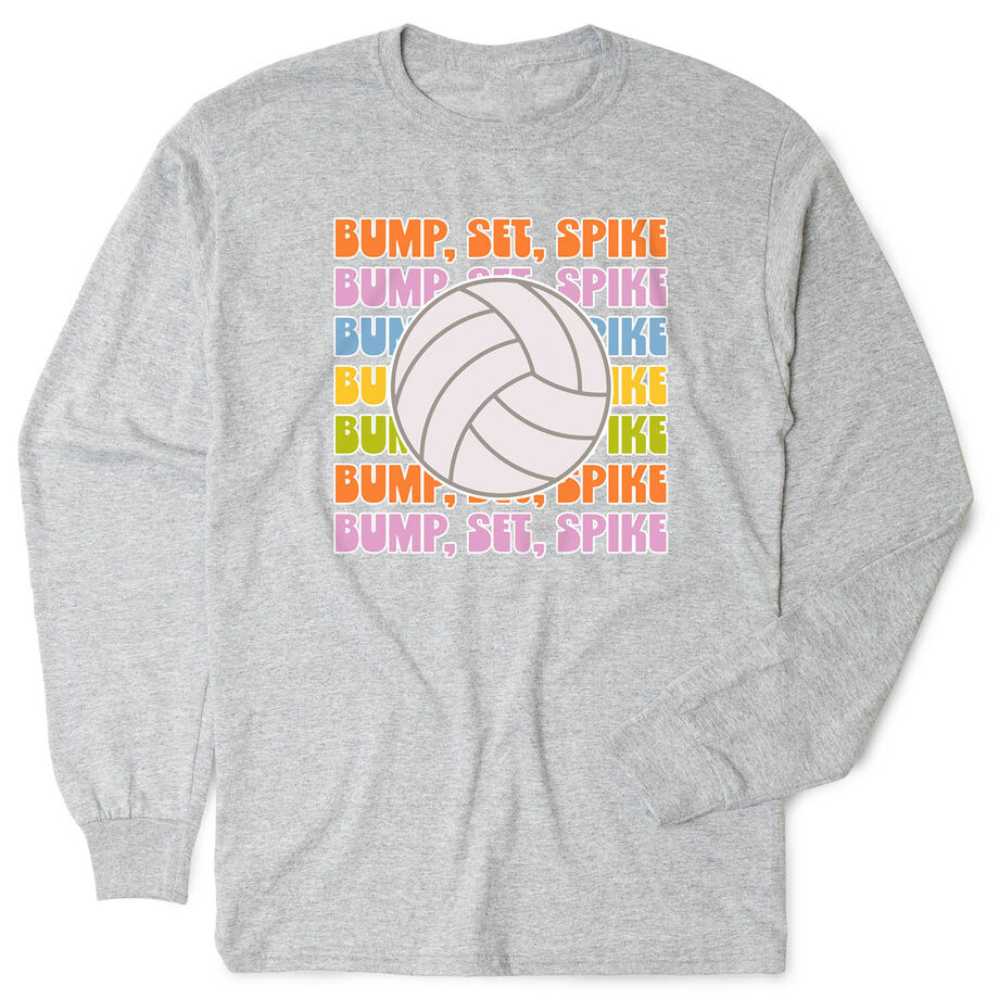 Volleyball Tshirt Long Sleeve - Bump, Set, Spike