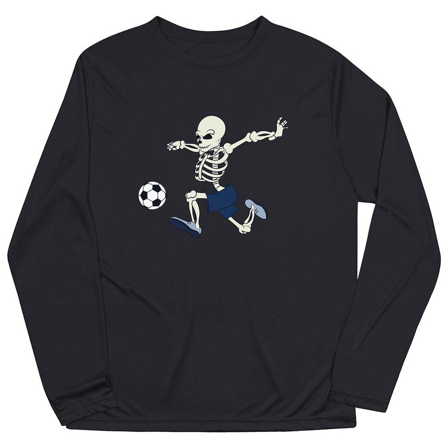 Soccer Long Sleeve Performance Tee - Skeleton Striker