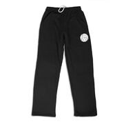 Volleyball Fleece Sweatpants - Volleyball Icon [Youth Large/Black] - SS