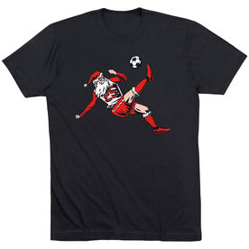 Soccer Short Sleeve T-Shirt - Soccer Santa [Youth Small/Black] - SS