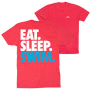 Swimming Short Sleeve T-Shirt - Eat. Sleep. Swim. (Back Design)