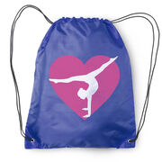 Gymnastics Drawstring Backpack - Gymnast Heart