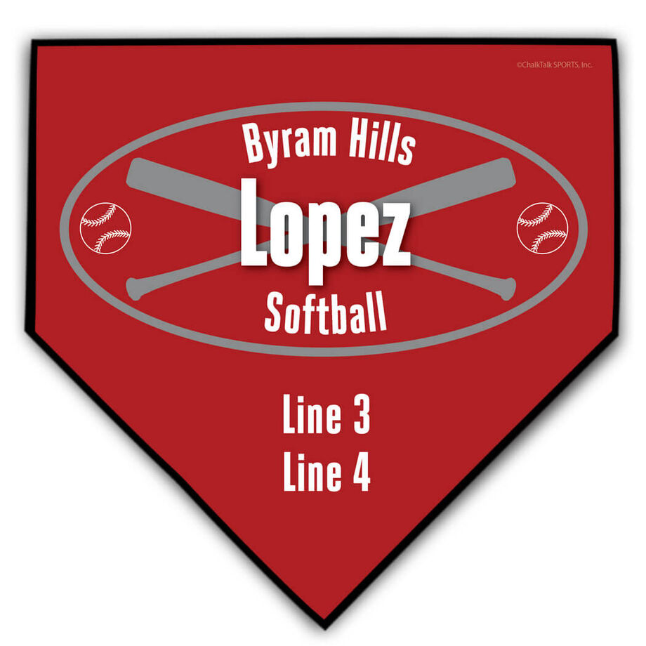 Softball Personalized Team Home Plate Plaque