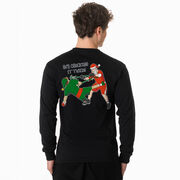 Guys Lacrosse Tshirt Long Sleeve - Checking It Twice Lacrosse (Back Design)