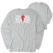 Football Tshirt Long Sleeve - Bones Saying (Back Design)