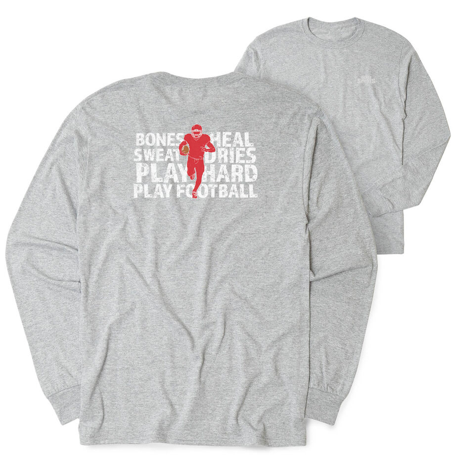 Football Tshirt Long Sleeve - Bones Saying (Back Design)
