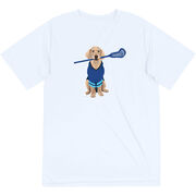 Guys Lacrosse Short Sleeve Performance Tee - Laxer the Lacrosse Dog