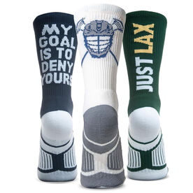 Guys Lacrosse Woven Mid-Calf Sock Set - My Goal is to Deny Yours