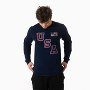 Hockey Tshirt Long Sleeve - Hockey USA Gold