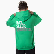 Wrestling Hooded Sweatshirt - Eat Sleep Wrestle (Stack) (Back Design)