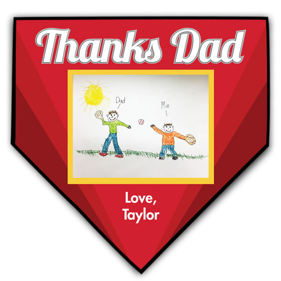Baseball Home Plate Plaque Your Artwork With Color Background - Personalization Image