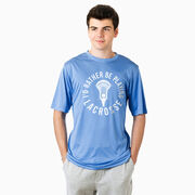 Guys Lacrosse Short Sleeve Performance Tee - I'd Rather Be Playing Lacrosse