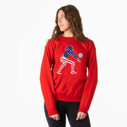 Volleyball Crewneck Sweatshirt - Volleyball Stars and Stripes Player