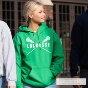 Girls Lacrosse Hooded Sweatshirt - Lacrosse Crossed Girls Sticks