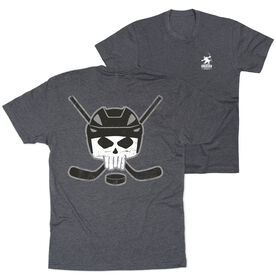 Hockey Short Sleeve Tee - Hockey Helmet Skull (Back Design)