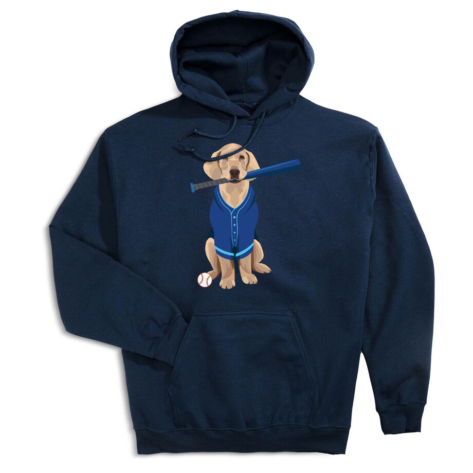 Baseball Hooded Sweatshirt - Dinger the Baseball Dog