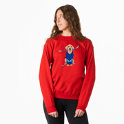 Hockey Crewneck Sweatshirt - Puck The Hockey Dog