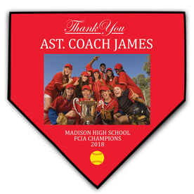 Softball Home Plate Plaque - Thank You With Photo