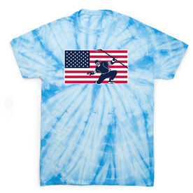 Hockey Short Sleeve T-Shirt - Patriotic Hockey Tie Dye