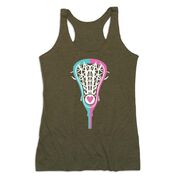 Girls Lacrosse Women's Everyday Tank Top - Lacrosse Stick Heart Pink Teal White