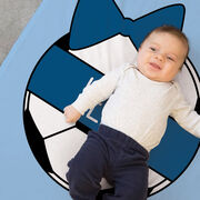 Soccer Baby Blanket - Personalized Soccer Ball Bow