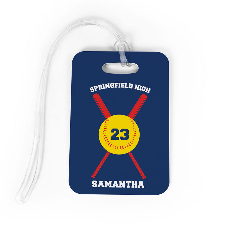 Softball Bag/Luggage Tag - Personalized Team Crossed Bats
