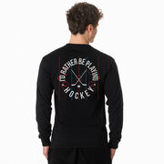 Hockey Tshirt Long Sleeve - Rather Be Playing Hockey (Back Design) 