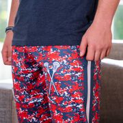 Guys Lacrosse Lounge Pants - Patriotic Digital Camo