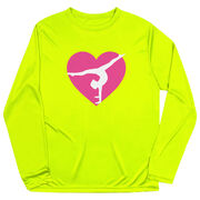 Gymnastics Long Sleeve Performance Tee - Gymnast Heart