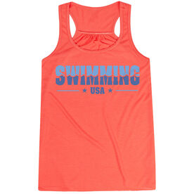 Swimming Flowy Racerback Tank Top - Swimming USA