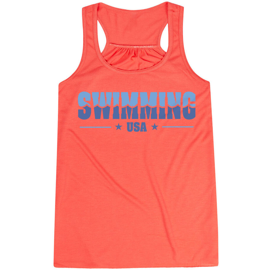 Swimming Flowy Racerback Tank Top - Swimming USA