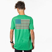 Softball/Baseball Short Sleeve T-Shirt - Patriotic Baseball (Back Design)