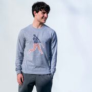 Baseball Tshirt Long Sleeve - Baseball Stars and Stripes Player