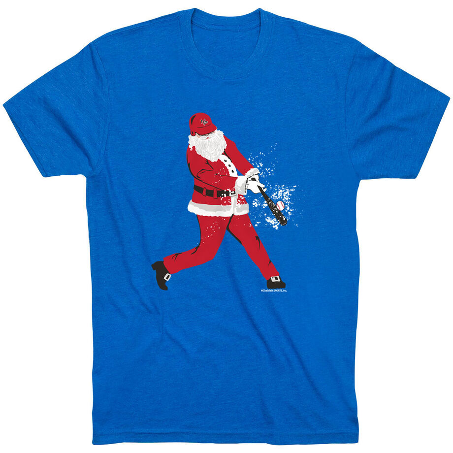 Baseball T-Shirt Short Sleeve Home Run Santa