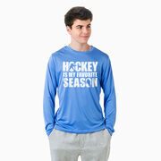 Hockey Long Sleeve Performance Tee - Hockey Is My Favorite Season