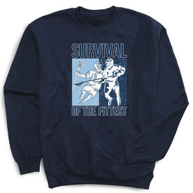 Guys Lacrosse Crewneck Sweatshirt - Survival of the Fittest
