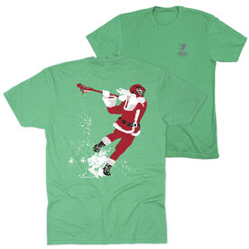 Guys Lacrosse Short Sleeve T-Shirt - Santa Laxer (Back Design)