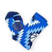 Basketball Woven Mid-Calf Socks - Aztec (Blue)