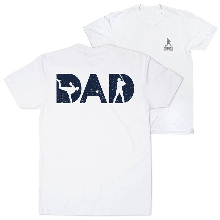 Baseball Short Sleeve T-Shirt - Baseball Dad Silhouette (Back Design)