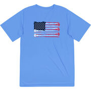 Guys Lacrosse Short Sleeve Performance Tee - American Flag