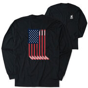 Hockey Tshirt Long Sleeve - American Flag (Back Design)