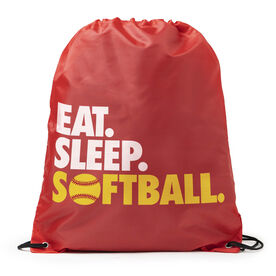 Softball Drawstring Backpack Eat. Sleep. Softball.